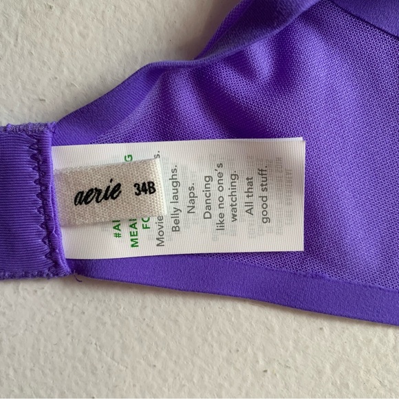 Smoothez by Aerie Size 34B Purple Unlined Sheer Mesh Underwire Bra NWT - Picture 11 of 13